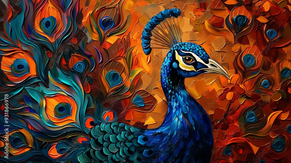 Fototapeta premium Beautiful peacock bird