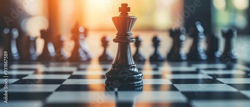 Wallpaper Mural Black Chess King on a Checkerboard Torontodigital.ca