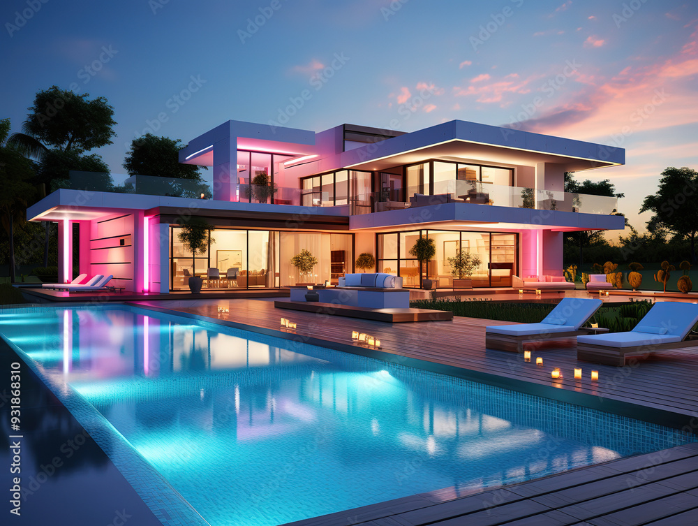 Fototapeta premium Beautiful Swimming pool in a hotel photo