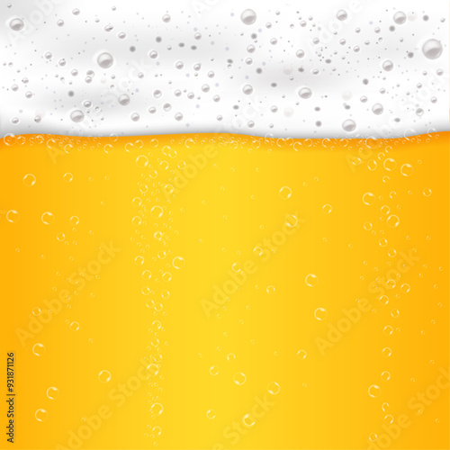 beer background with foam and bubbles, vector design