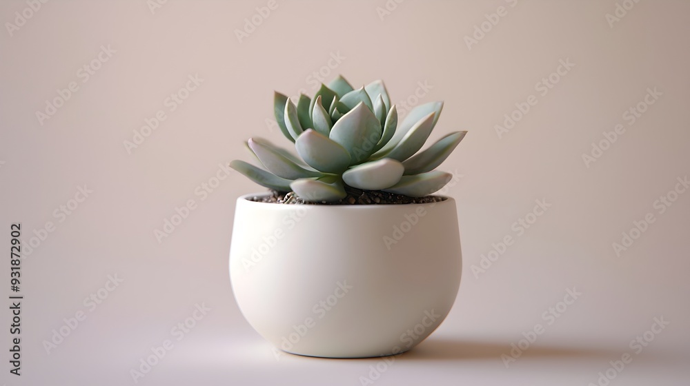 Minimalist Succulent in White Ceramic Pot with Elegant Simplicity Minimalist Succulent in White Ceramic Pot with Elegant Simplicity