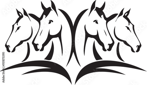 Horse head silhouette vector artwork