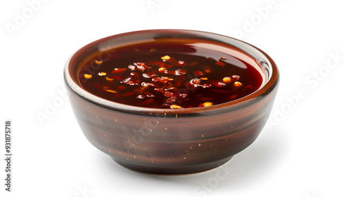 Grill sauce in bowl isolated on white background with clipping path