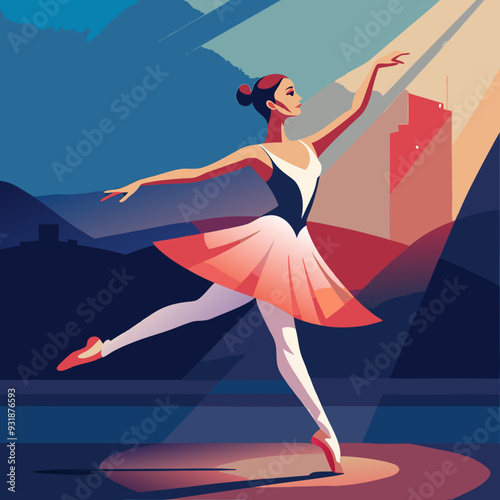 beautiful ballerina vector illustration