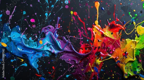 Abstract Paint Background with Vivid Colors