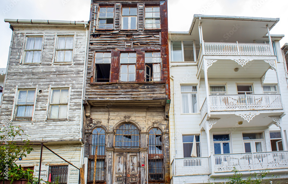 street view of old historical houses in the island town, adalar istanbul street view of old historical houses in the island town, adalar istanbul