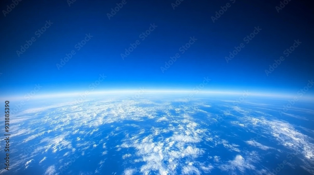 Fototapeta premium Aerial Perspective A Blue Canvas of Clouds Swirling White Against a Deep Azure Sky Captured from Above