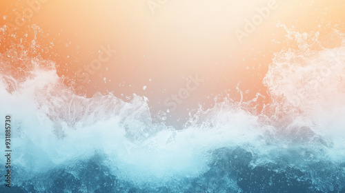 Cool lines and and waves background abstract only orange and light blue, 3d elements, splash coming to front, explosion in center.