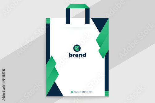 Flat design of abstract shapes shopping bag template