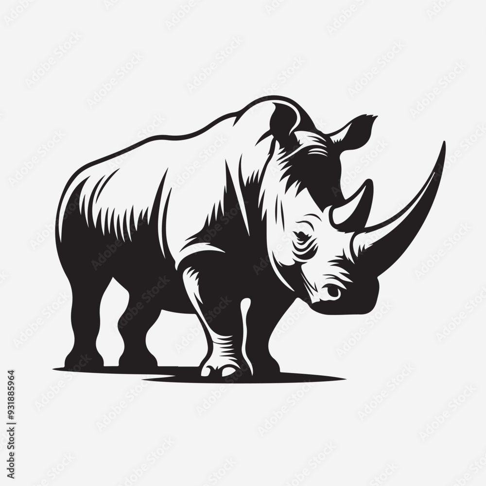 rhino illustration siljeouette rhino illustration siljeouette
