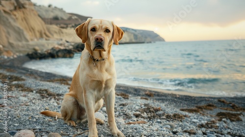 Golden Retriever on the Beach