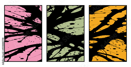 Set of 3 Abstract pattern. Illustration for printing on wall decorations. For use in graphics.