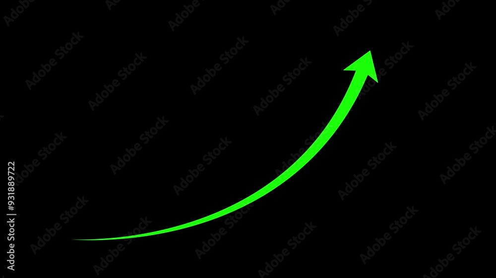 Animated arrow growth up and down icon on background Animated arrow growth up and down icon on background