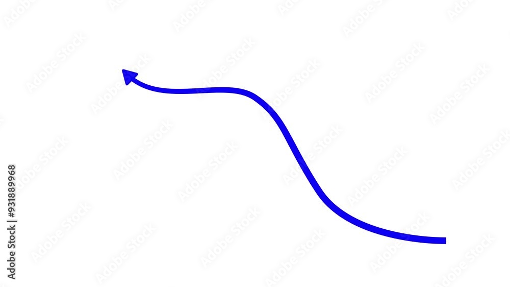 Animated arrow growth up and down icon on background Animated arrow growth up and down icon on background