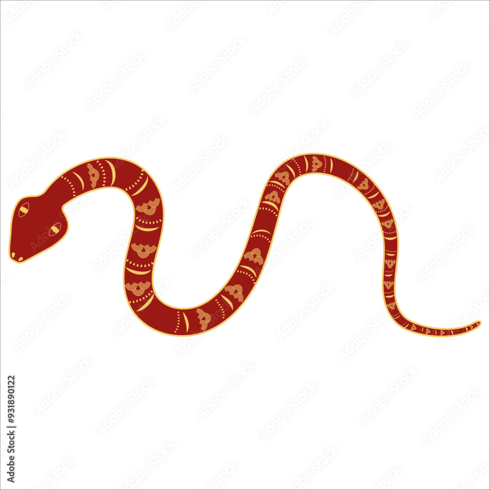 Naklejka premium Chinese 2025 New Year Zodiac Asia Snake