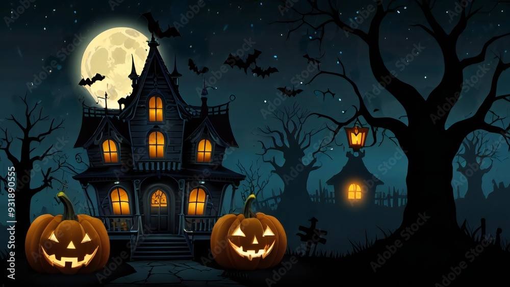 Fototapeta premium halloween background with pumpkin