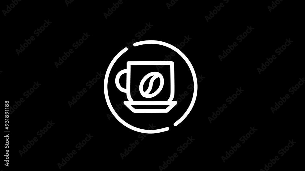Animation of coffee cup icon. Hot Tea, Coffee House & Roastery Line Icon. Coffee Break Line Icon Animation of coffee cup icon. Hot Tea, Coffee House & Roastery Line Icon. Coffee Break Line Icon