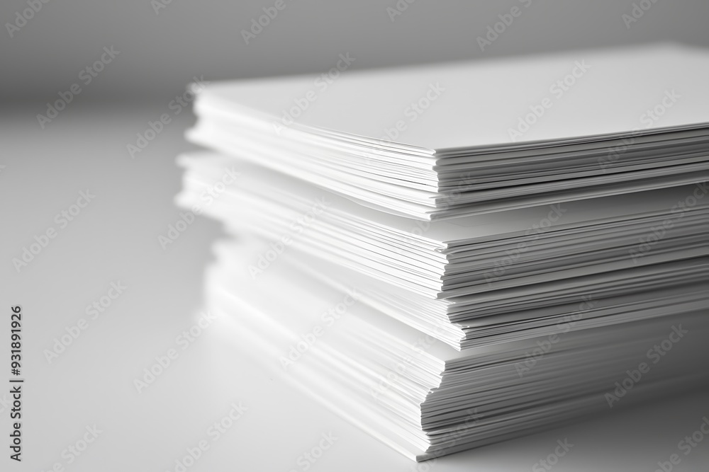 Neatly Stacked Blank Paper Sheets Ready for Use Neatly Stacked Blank Paper Sheets Ready for Use