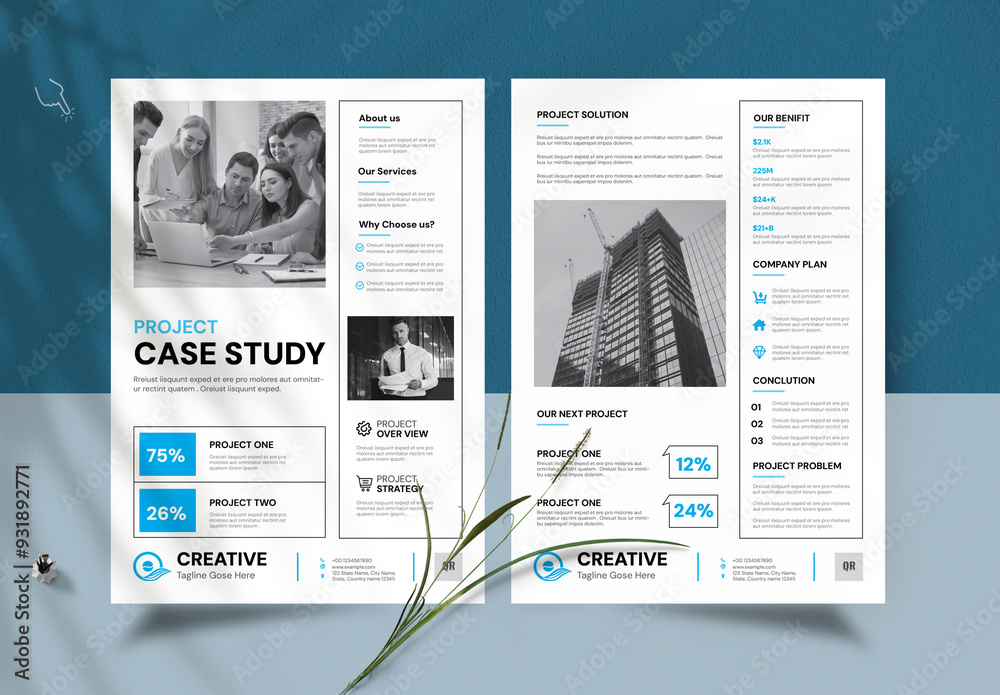 Case Study Flyers Layout Stock Template | Adobe Stock