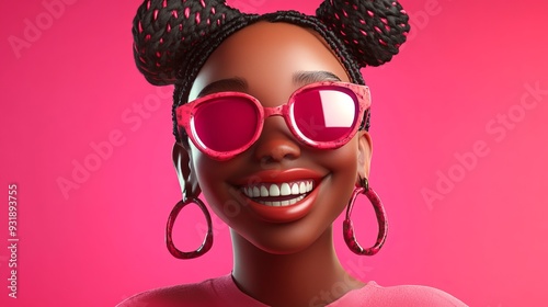 Lively African-American 3D Cartoon Avatar