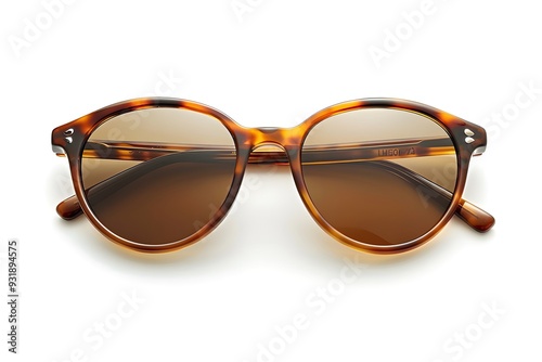 Stylish Round Tortoiseshell Sunglasses with Brown Lenses