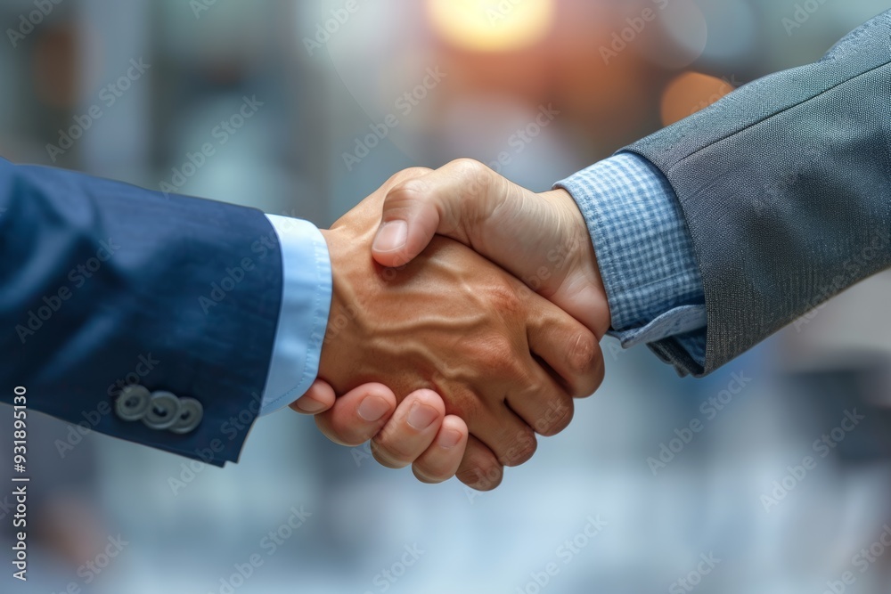 Firm Handshake Demonstrating Professional Trust and Mutual Agreement. Partners shaking hands to demonstrate respect. Business concept Firm Handshake Demonstrating Professional Trust and Mutual Agreement. Partners shaking hands to demonstrate respect. Business concept