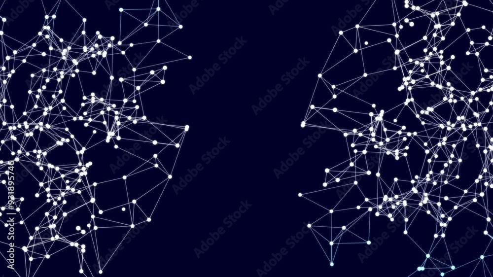 4k abstract plexus mesh geometric technology with lines and dots animated background.