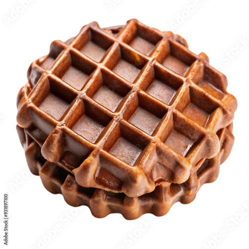 Chocolate waffles Isolated