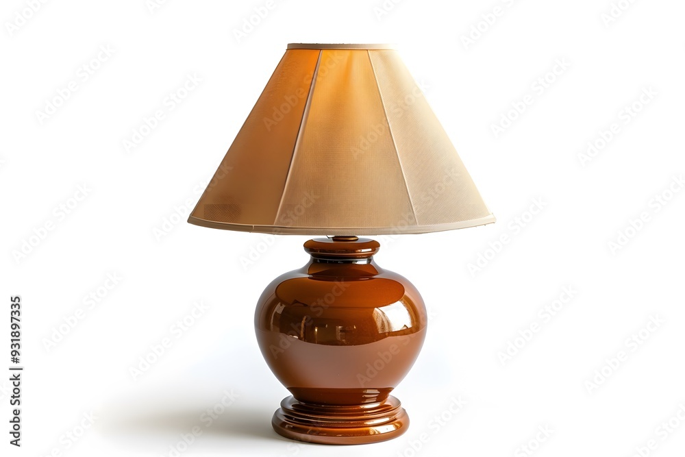 Elegant Brown Table Lamp with Cream Shade Elegant Brown Table Lamp with Cream Shade