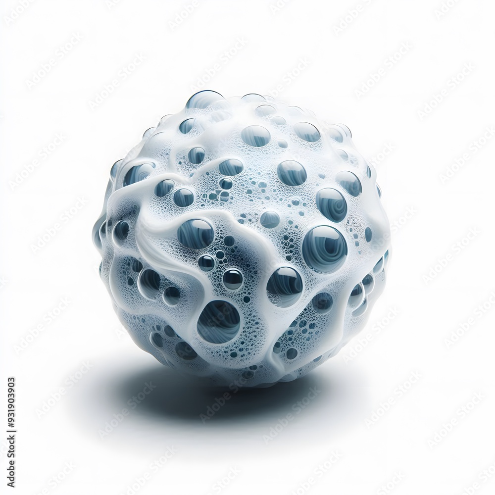 Soapy water isolated on with white background