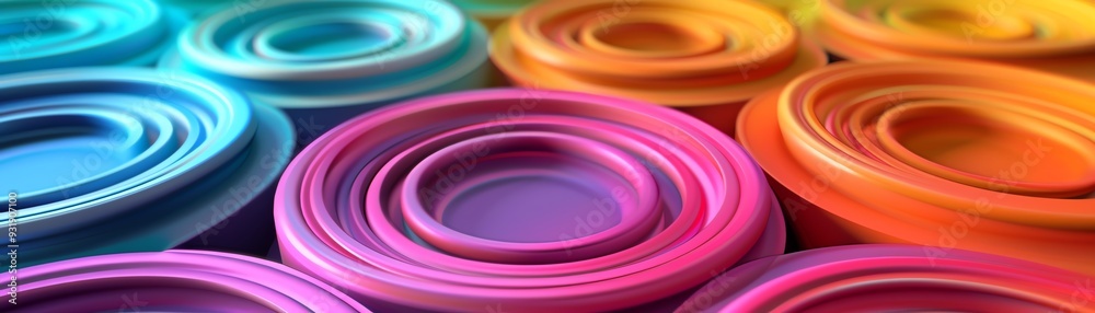 Abstract colorful swirling rings, vibrant and layered. Abstract colorful swirling rings, vibrant and layered.