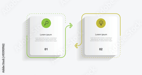 2 step process infographic template vector element 