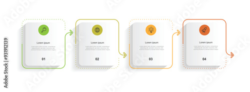 Design template infographic vector element with 4 step process can be used for workflow and business information 
