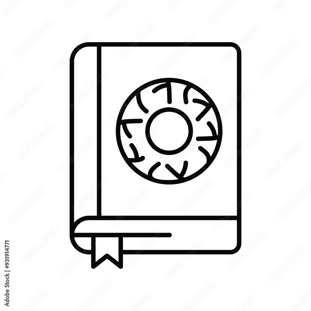 spellbook line icon with white background vector stock illustration spellbook line icon with white background vector stock illustration