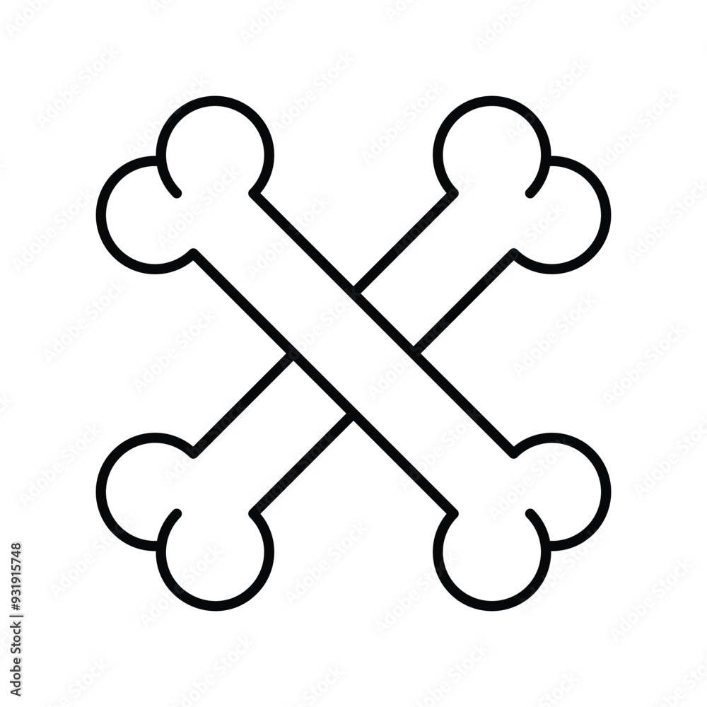 bones line icon with white background vector stock illustration bones line icon with white background vector stock illustration