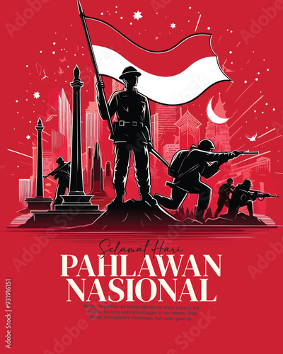 selamat hari pahlawan nasional social media post and template photo