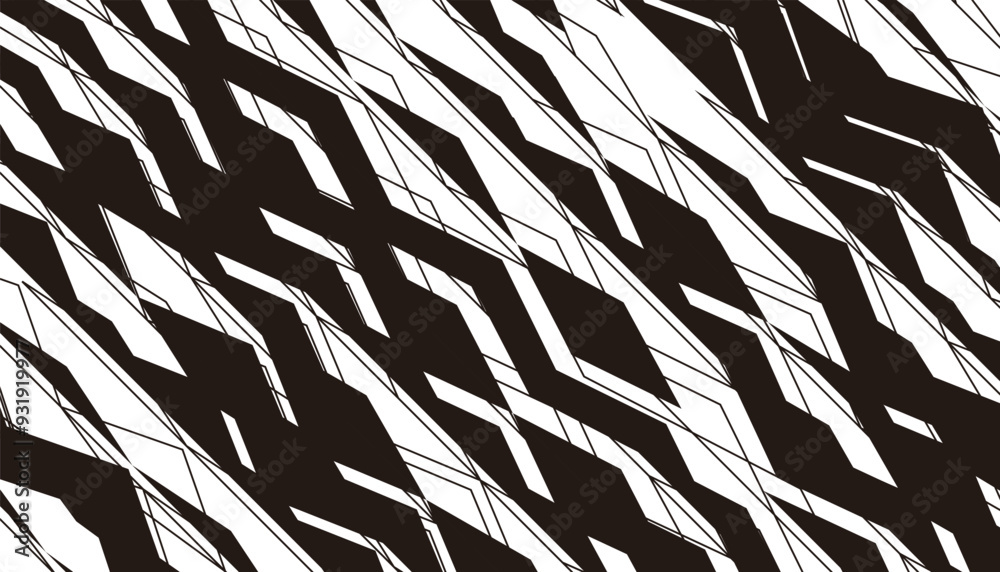 Black and white abstract geometric pattern pattern. Grunge shape for background and jersey design. Vector Format Illustration Black and white abstract geometric pattern pattern. Grunge shape for background and jersey design. Vector Format Illustration