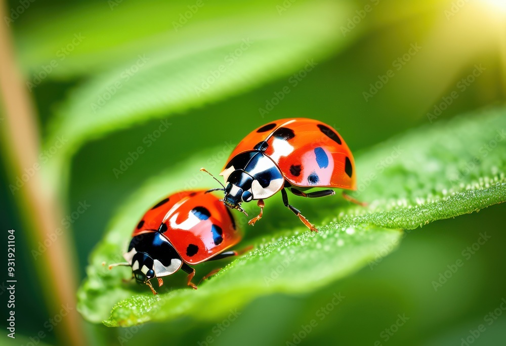 stunning macro colorful ladybugs resting lush green foliage surrounded beauty, vibrant, nature, insect, detail, vivid, botanical, leaf, outdoor, flora stunning macro colorful ladybugs resting lush green foliage surrounded beauty, vibrant, nature, insect, detail, vivid, botanical, leaf, outdoor, flora