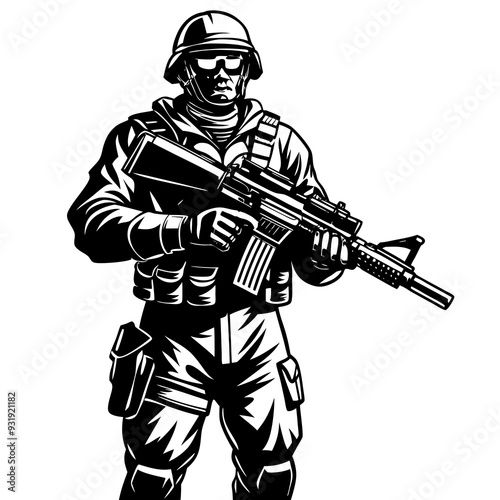 soldier with rifle