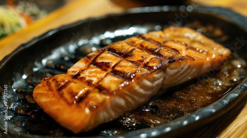 Salmon fish fillet grilled steak photo