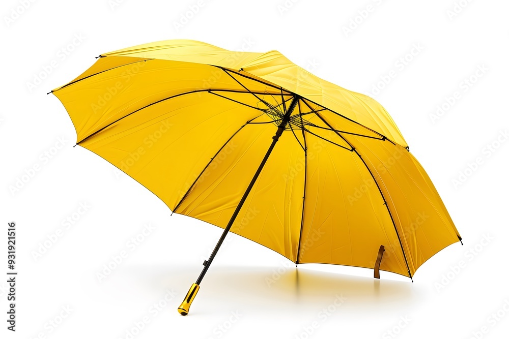 Bright Yellow Umbrella on a White Background Bright Yellow Umbrella on a White Background