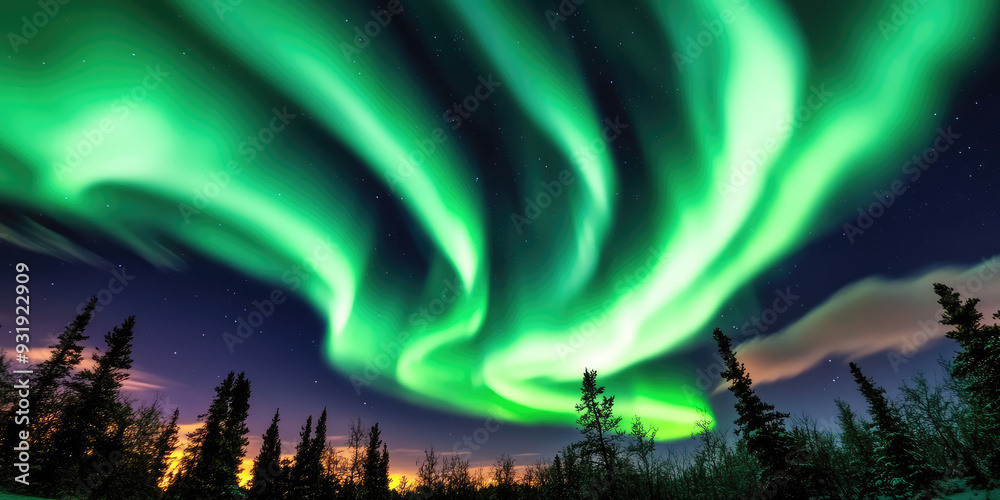 Northern Lights, Aurora Borealis illuminating the night sky. Beautiful landscape for wallpaper. Northern Lights, Aurora Borealis illuminating the night sky. Beautiful landscape for wallpaper.
