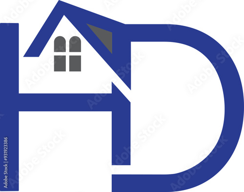 House HD logo design. House logo Design. HD logo design. DH logo Vectors. Luxury Real Estate HD or DH house Logo design. Property, Financial, Technology, Architectural HD logo design. Family Care Logo