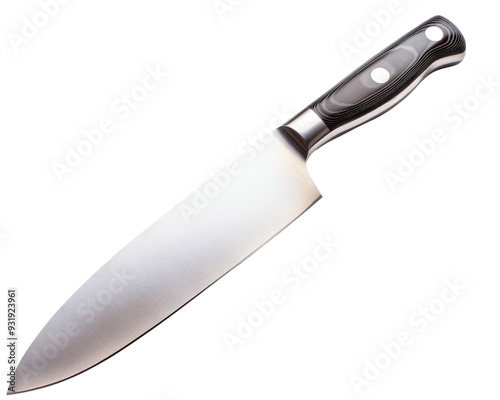 Big kitchen knife isolated on the white background. 