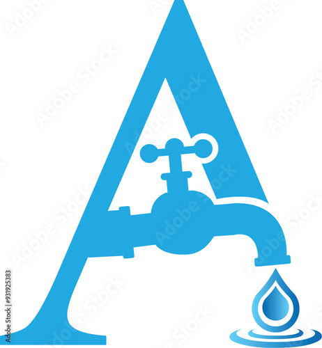 Water Tap logo design. Tap A logo design. A logo design. A logo vectors. Water Drop logo design. Mineral Water logo design. Fresh water A logo design.  