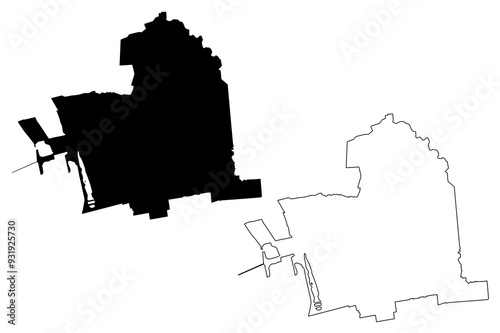 Berkeley City, California (United States cities, United States of America, usa city) map vector illustration, scribble sketch City of Berkeley map