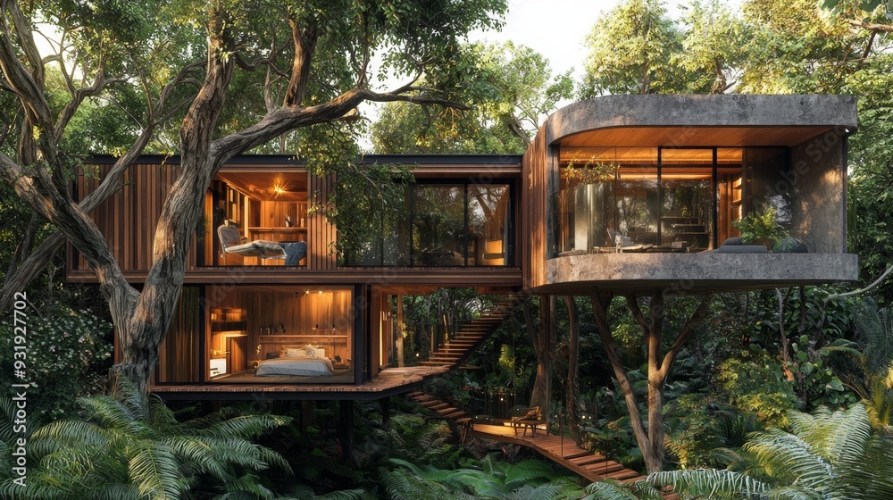 Obraz premium Treehouse in Jungle.