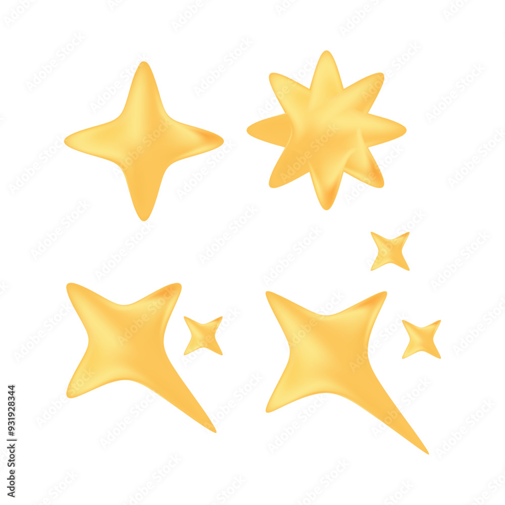 Cute gold 3D geometric stars set, glowing star with liquid gradient texture. Aesthetic y2k style icons isolated. Elegant abstract elements for social media, posters, banners. Cute gold 3D geometric stars set, glowing star with liquid gradient texture. Aesthetic y2k style icons isolated. Elegant abstract elements for social media, posters, banners.