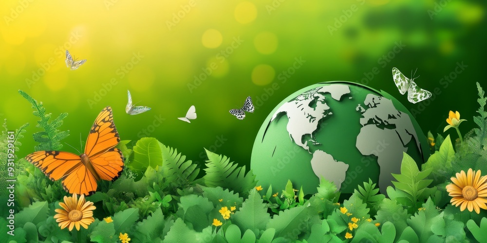 Adorable Green World Paper Art: Earth Day and World Environment Day Concept. Sustainable ESG Design for Eco-Friendly Marketing, UI, Web Banners, and 4K Wallpapers. Promoting Environmental Protection a Adorable Green World Paper Art: Earth Day and World Environment Day Concept. Sustainable ESG Design for Eco-Friendly Marketing, UI, Web Banners, and 4K Wallpapers. Promoting Environmental Protection a