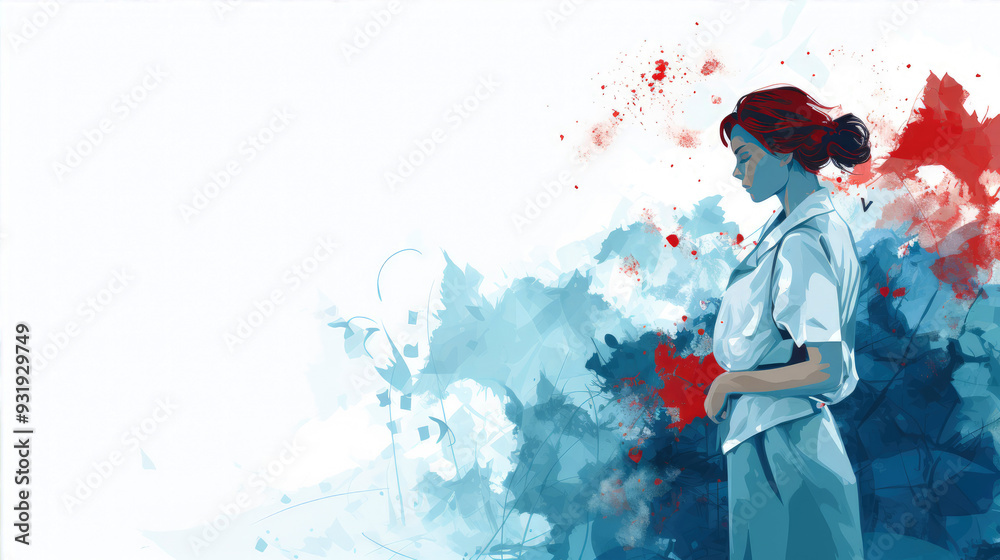Fototapeta premium generated illustration of international nurses day background